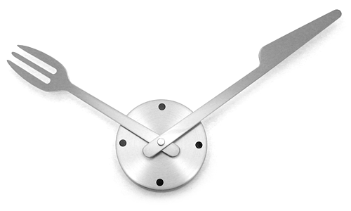 Entrex/b.c.l/AgbNX EH[NbN iCtNbN A~^ Wall Clock Knife & Fork Aluminium (02893) KNIFE & FORK WALL CLOCK / iCttH[N EH[NbN  CC[W